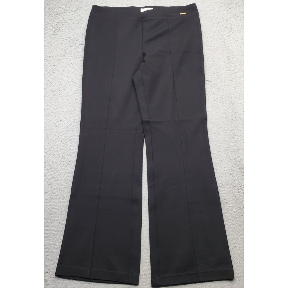 Calvin Klein Ankle Pants Womens Large Black Regular Fit Stretch Bootcut Pull On